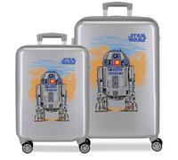 Star Wars Joumma Galaxy Ensemble de Bagages, Argent 55/65 cm, Serrure à Combinaison latérale Rigide en ABS 91L 5.6kg, 4 Roues Doubles, Bagage à Main