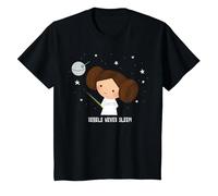 Star Wars Kawaii Princess Leia Rebels Never Sleep T-Shirt, Enfant, Noir, 4 Ans