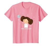Star Wars Kawaii Princess Leia Rebels Never Sleep T-Shirt, Enfant, Rose, 4 Ans