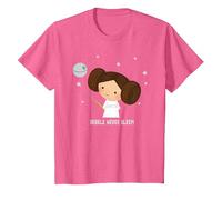 Star Wars Kawaii Princess Leia Rebels Never Sleep T-Shirt, Enfant, Rose Chiné, 4 Ans