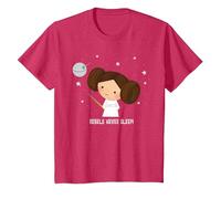 Star Wars Kawaii Princess Leia Rebels Never Sleep T-Shirt, Enfant, Rouge Chiné, 10 Ans