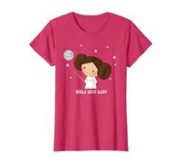 Star Wars Kawaii Princess Leia Rebels Never Sleep T-Shirt, Femme, Rouge Chiné, 3XL