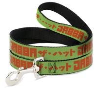 Star Wars Laisse pour chien Motif Jabba The Hutt Vert Orange 1,2 m de long 1,3 cm de large