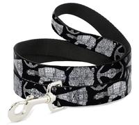 Star Wars Laisse pour chien Motif navires et véhicules Star Wars Noir/gris 1,8 m de long 1,3 cm de large