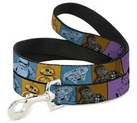 Star Wars Laisse pour Chien Motif Personnages et icônes du réveil de la Force Multicolore 1,2 m de Long 1,3 cm de Large