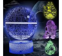 Star Wars Lampe 3d Illusion Veilleuse, Led 3d Lampe Hologramme Avec 16 Couleurs Changeantes Et Télécommande, Cadeaux De Noël Pour Enfants Garçons Filles Fans