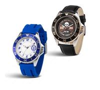 Star Wars Lot de 2 Montres pour Homme - avec Cadran BB-8 et Stormtrooper du Premier Ordre - Lunettes Noires et Bleues avec Bracelet en Cuir et Silicone - Cadeau de Science-Fiction Audacieux - Obtenez