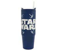 Star Wars Lucas - Gobelet isotherme de 900 ml avec paille et couvercle - Produit officiel de Polar Gear Vehicles - Gobelet de voyage à double paroi en acier inoxydable