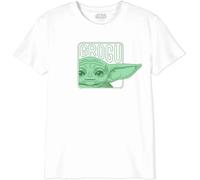 Star Wars « Mandalorian - Grogu Face Smiling » BOSWMANTS063 T-Shirt Garçon, Blanc, Taille 06 Ans
