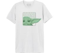 Star Wars « Mandalorian - Grogu Face Smiling » MESWMANTS189 T-Shirt Homme, Blanc, Taille XL