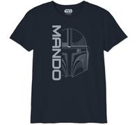 Star Wars « Mandalorian - Mando Icon and Logo » BOSWMANTS070 T-Shirt Garçon, Marine, Taille 06 Ans