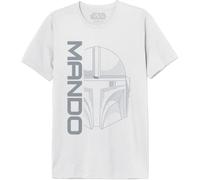 Star Wars « Mandalorian - Mando Icon and Logo » MESWMANTS206 T-Shirt Homme, Blanc, Taille S