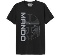 Star Wars « Mandalorian - Mando Icon and Logo » MESWMANTS206 T-Shirt Homme, Noir, Taille M
