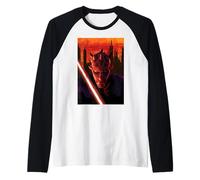 Star Wars Maul Shadow Lord Sith Lord in Front of Cityscape Manche Raglan