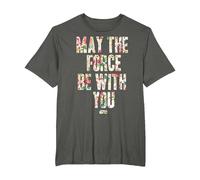 Star Wars May The Force Be with You Floral Pattern T-Shirt, Homme Grandes Tailles, Asphalte, 2X Tall