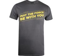 Star Wars - "May The Force Be With You" T-Shirt für Herren TV1472 (XL) (Anthrazit/Gelb)