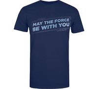 Star Wars - "May The Force Be With You" T-shirt pour homme TV1472 (M) (Bleu marine/bleu clair)