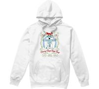 Star Wars - "Merry Beep Boop Beep" sweat à capuche pour homme - design de Noël TV4714 (XXL) (Blanc)