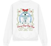 Star Wars - "Merry Beep Boop Beep" Sweat-shirt unie pour homme/femme - design de Noël TV3483 (M) (Blanc)