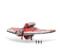 STAR WARS Micro Galaxy Squadron Ahsoka Tano's T-6 Jedi Shuttle - Véhicule de 33 cm avec ailes rotatives et trois accessoires de micro figurines de 2,5 cm