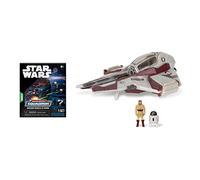 Star Wars Micro Galaxy Squadron OBI-Wan Kenobi's Jedi Interceptor Mystery Bundle - Véhicules de classe d'armure légère de 7,6 cm et de classe Scout avec accessoires