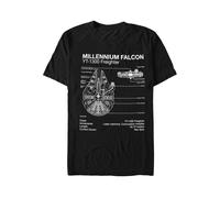 Star Wars - Millenium Falcon Sketch - T-Shirt - Noir - S - 100% Coton,Jersey