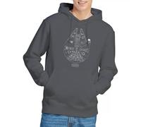 Star Wars Millenium Lines Sweat à Capuche Unisexe, Anthracite, Taille S