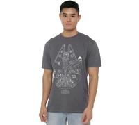 Star Wars Millenium Lines T-Shirt Unisexe Gris Anthracite Taille S