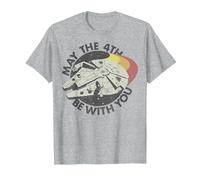 Star Wars Millennium Falcon May The 4th Be with You Retro T-Shirt