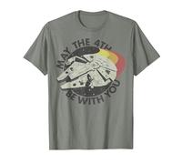 Star Wars Millennium Falcon May The 4th Be with You Retro T-Shirt