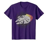 Star Wars Millennium Falcon May The 4th Be with You Retro T-Shirt, Enfant, Violet, 3 Ans
