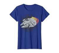 Star Wars Millennium Falcon May The 4th Be with You Retro T-Shirt, Femme, Bleu Royal, XXL