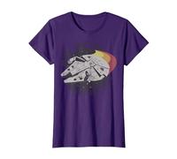 Star Wars Millennium Falcon May The 4th Be with You Retro T-Shirt, Femme, Violet, XS