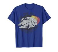Star Wars Millennium Falcon May The 4th Be with You Retro T-Shirt, Homme, Bleu Royal, M