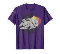 Star Wars Millennium Falcon May The 4th Be with You Retro T-Shirt, Homme, Violet, S