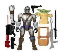 Star Wars MixMashers, Figurine Deluxe Personnalisable Mandalorien avec Grogu à mélanger et Combiner avec Accessoires