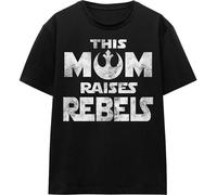 Star Wars - "Mom Raises Rebels" T-shirt homme/femme unie - Fête des mères TV17218 (M) (Noir)