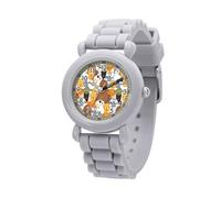 STAR WARS Montre d'apprentissage de l'heure en plastique pour enfants - Montre analogique à quartz avec bracelet en silicone, gris, Plastique et silicone