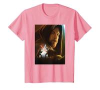 Star Wars Obi-Wan Kenobi Darth Vader Showdown T-Shirt, Enfant, Rose, 12 Ans