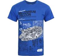 Star Wars officiel homme Haynes Millennium Falcon T-shirt NS4745 (S) (Bleu)