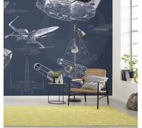 Star Wars Papier Peint 399x279cm Complet Mural Géant Bleu Marine Chambre Art