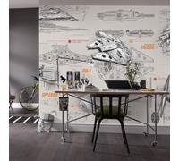 Star Wars Papier Peint Chambre Mural Vader Vaisseaux Spatiaux Millenium Falcon