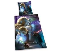Star Wars Parure de lit lisse, surdimensionnée, motif Jedi Yoda Luke, épée de Lucasfilm, 155 x 220 cm, tout en un, sortie 24