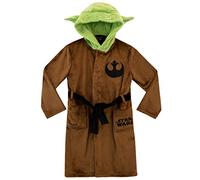 Star Wars Peignoir | Robe de Chambre Garcon Yoda | Peignoir Polaire pour Enfants - Marron - 9-10 Ans