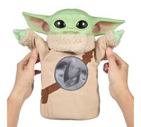 Star Wars Peluche Grogu Le Compagnon Interactif de 28 cm du Film The Mandalorian & Grogu avec Yeux Qui s’ouvrent, tête en Vinyle et Corps et Mains en Peluche, JKN44