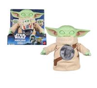 Star Wars Peluche Grogu Le Compagnon Interactif de 28 cm du Film The Mandalorian & Grogu avec Yeux Qui s’ouvrent, tête en Vinyle et Corps et Mains en Peluche, JKN44