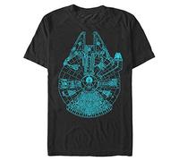 Star Wars Plans Faucon Millenium Homme T-Shirt Manches Courtes Noir