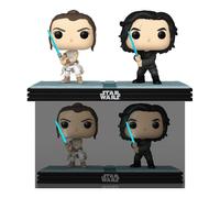 Funko – Bobble-head vinyle Star Wars Rey Movie Moments – Pack 2 Kylo, 9 cm, Blanc/Noir