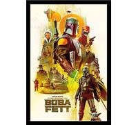 Star Wars - Poster - Boba Fett - in the Name of Honour + cadre amovible, Shinsuke® Maxi MDF noir, vitre acrylique