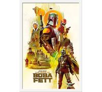 Star Wars - Poster - Boba Fett - in the Name of Honour + cadre interchangeable, Shinsuke® Maxi MDF blanc, vitre acrylique